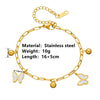 Wholesale Women's Stainless Steel Love Star Butterfly Anklet With Steel Ball And Heart Shape
