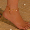 Wholesale Women's Stainless Steel Love Star Butterfly Anklet With Steel Ball And Heart Shape