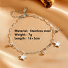 Wholesale Women's Stainless Steel Love Star Butterfly Anklet With Steel Ball And Heart Shape