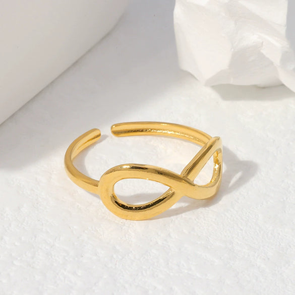 Wholesale Women's Stainless Steel Loveshaped Leaves Pattern Open Ring