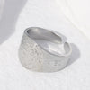 Wholesale Women's Stainless Steel Loveshaped Leaves Pattern Open Ring