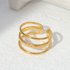 Wholesale Women's Stainless Steel Loveshaped Leaves Pattern Open Ring