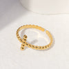 Wholesale Women's Stainless Steel Loveshaped Leaves Pattern Open Ring