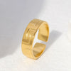 Wholesale Women's Stainless Steel Loveshaped Leaves Pattern Open Ring