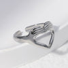 Wholesale Women's Stainless Steel Loveshaped Leaves Pattern Open Ring