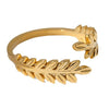 Wholesale Women's Stainless Steel Loveshaped Leaves Pattern Open Ring