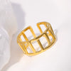 Wholesale Women's Stainless Steel Loveshaped Leaves Pattern Open Ring
