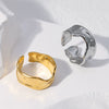 Wholesale Women's Stainless Steel Loveshaped Leaves Pattern Open Ring