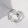 Wholesale Women's Stainless Steel Loveshaped Leaves Pattern Open Ring