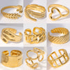 Wholesale Women's Stainless Steel Loveshaped Leaves Pattern Open Ring