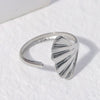 Wholesale Women's Stainless Steel Loveshaped Leaves Pattern Open Ring