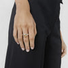 Wholesale Women's Stainless Steel Luxury Exaggerated Ring With Geometric Design And Electroplating Process Gold And Silver Color Matching Double Ring Cross And Ball Shape