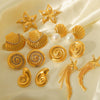 Wholesale Women's Stainless Steel Marine Element Scallop Conch Starfish Ocean Series Shell Stud Geometric Earrings With Electroplating