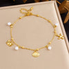 Wholesale Women's Stainless Steel Marine Life Anklet With Starfish And Turtle Pendant