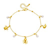 Wholesale Women's Stainless Steel Marine Life Anklet With Starfish And Turtle Pendant