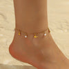 Wholesale Women's Stainless Steel Marine Life Anklet With Starfish And Turtle Pendant