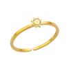 Wholesale Women's Stainless Steel Minimalist Open Finger Ring With Heart And Star Shapes Electroplated