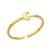 Wholesale Women's Stainless Steel Minimalist Open Finger Ring With Heart And Star Shapes Electroplated