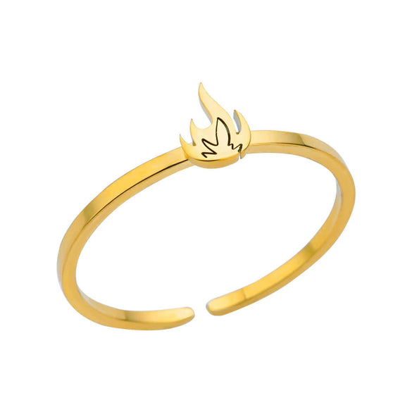 Wholesale Women's Stainless Steel Minimalist Open Finger Ring With Heart And Star Shapes Electroplated