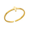 Wholesale Women's Stainless Steel Minimalist Open Finger Ring With Heart And Star Shapes Electroplated