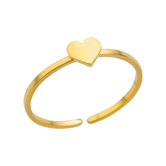 Wholesale Women's Stainless Steel Minimalist Open Finger Ring With Heart And Star Shapes Electroplated