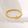 Wholesale Women's Stainless Steel Minimalist Open Finger Ring With Heart And Star Shapes Electroplated