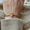 Wholesale Women's Stainless Steel Multi Layer Oto Button Bracelet With Geometric Style And Electroplating Treatment