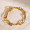 Wholesale Women's Stainless Steel Multi Layer Oto Button Bracelet With Geometric Style And Electroplating Treatment