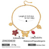 Wholesale Women's Stainless Steel Multielement Stacking Necklace And Bracelet Set With Heart Water Drop Bell Patterns Electroplated