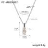 Wholesale Women's 316L Stainless Steel Multilayer Clavicle Chain With Rectangular Zircon Beads Pvd Plated In 18K Gold Light Luxury Geometric Style