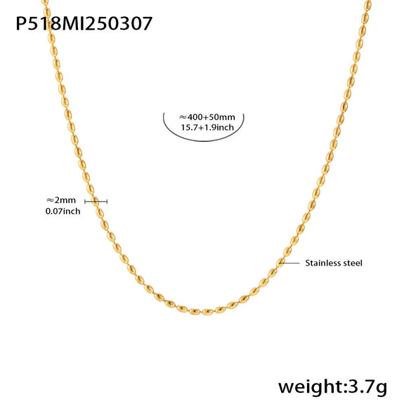 Wholesale Women's 316L Stainless Steel Multilayer Clavicle Chain With Rectangular Zircon Beads Pvd Plated In 18K Gold Light Luxury Geometric Style