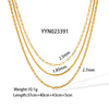 Wholesale Women's Stainless Steel Multilayer Ushape Geometric Necklace With Electroplating Vacuum Real Gold In Furnace Treatment
