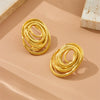 Wholesale Women's Stainless Steel Multiturn Spiral Geometric Electroplated Waterproof Earrings