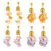 Wholesale Women's 316L Stainless Steel Natural Crystal Stone Lily Of The Valley Tassel Earrings With Geometric Pattern And Electroplating Design