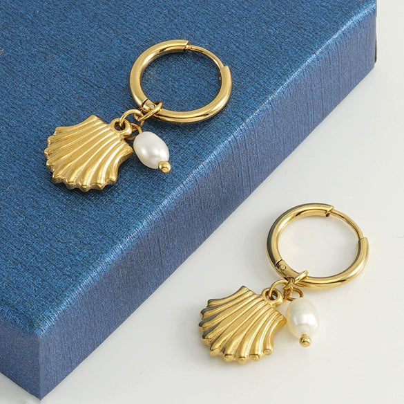 Wholesale Women's 316L Stainless Steel Natural Geometric Earrings With Electroplating Treatment
