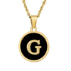 Wholesale Women's Stainless Steel Natural Shell Letter Necklace With Oil Dripping Titanium Steel Pendant And Electroplated 18K Gold