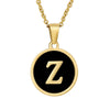Wholesale Women's Stainless Steel Natural Shell Letter Necklace With Oil Dripping Titanium Steel Pendant And Electroplated 18K Gold