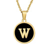 Wholesale Women's Stainless Steel Natural Shell Letter Necklace With Oil Dripping Titanium Steel Pendant And Electroplated 18K Gold