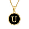 Wholesale Women's Stainless Steel Natural Shell Letter Necklace With Oil Dripping Titanium Steel Pendant And Electroplated 18K Gold