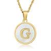 Wholesale Women's Stainless Steel Natural Shell Letter Necklace With Oil Dripping Titanium Steel Pendant And Electroplated 18K Gold