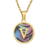Wholesale Women's Stainless Steel Natural Shell Letter Necklace With Oil Dripping Titanium Steel Pendant And Electroplated 18K Gold