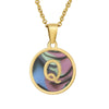 Wholesale Women's Stainless Steel Natural Shell Letter Necklace With Oil Dripping Titanium Steel Pendant And Electroplated 18K Gold