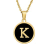 Wholesale Women's Stainless Steel Natural Shell Letter Necklace With Oil Dripping Titanium Steel Pendant And Electroplated 18K Gold