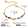 Wholesale Women's Stainless Steel Natural Stone Geometric Beaded Love Bracelet With Electroplating Retro Fashion Jewelry