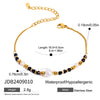 Wholesale Women's Stainless Steel Natural Stone Geometric Beaded Love Bracelet With Electroplating Retro Fashion Jewelry