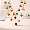 Wholesale Women's 316L Stainless Steel Natural Stone Geometric Handmade Bohemian Style Light Luxury Pendant Necklace With Electroplating