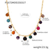 Wholesale Women's 316L Stainless Steel Natural Stone Geometric Handmade Bohemian Style Light Luxury Pendant Necklace With Electroplating