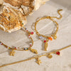 Wholesale Women's Stainless Steel Natural Stone Geometric Marine Style Diy Bracelet With Electroplating