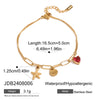 Wholesale Women's Stainless Steel Natural Stone Geometric Marine Style Diy Bracelet With Electroplating