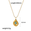 Wholesale Women's Stainless Steel Natural Stone Necklace With Geometric Pattern And Snake Bone Chain Mixed Gemstone Inlay Electroplated
